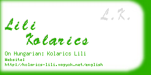 lili kolarics business card